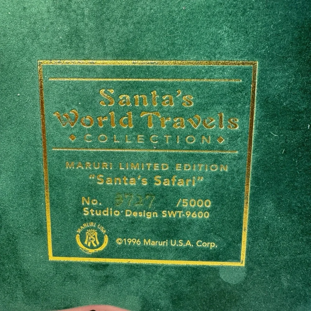Maruri Santa's Safari Figurine Elephant 1996 Limited Ed 3727/5000 with‎ Box RARE
